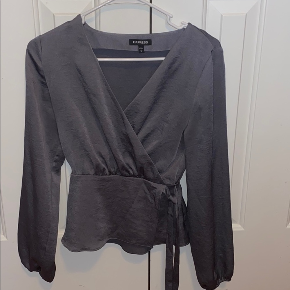 Express gray blouse